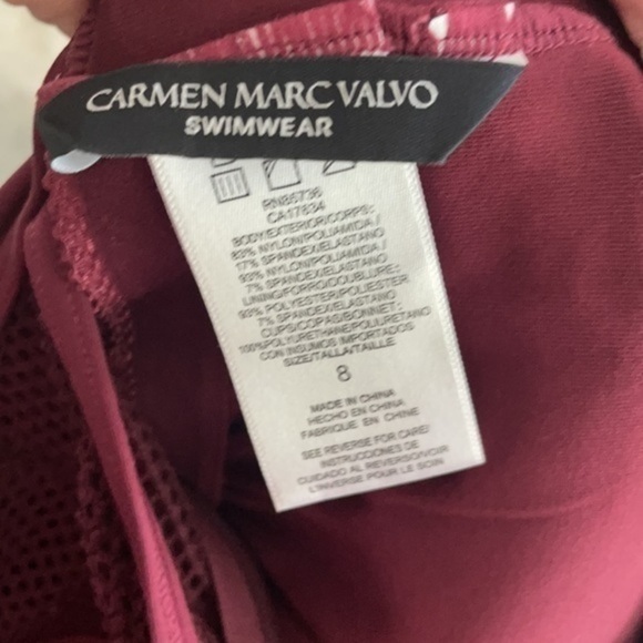 Carmen Marc Valvo swim Small Burgandy Swim - Picture 5 of 5